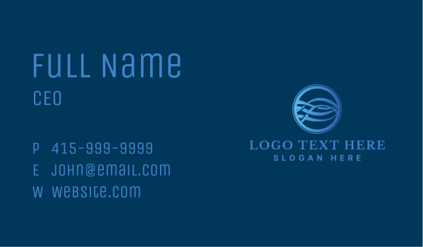Modern Wave Technology Business Card Design Image Preview