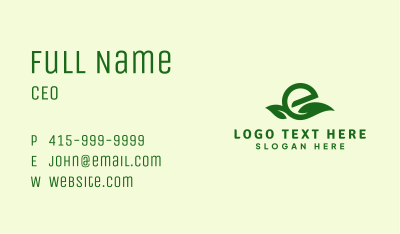 Eco Friendly Leaf Letter E  Business Card Image Preview