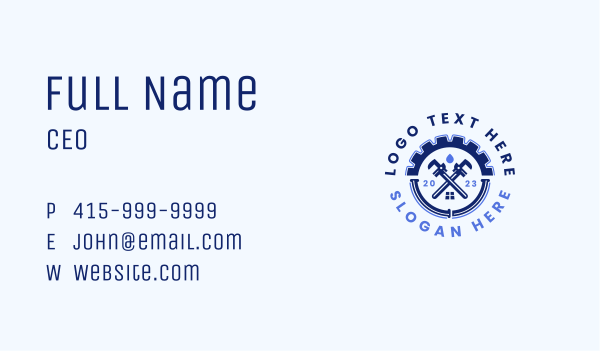 Pipe Wrench Home Plumber Business Card Design Image Preview