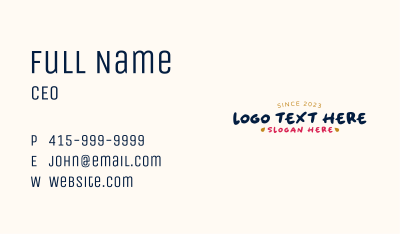 Playful Childish Wordmark  Business Card Image Preview