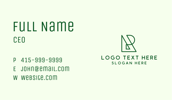 Monoline Letter R Business Card Design Image Preview