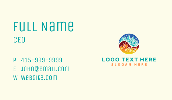 Fire Ice HVAC Heating Cooling Business Card Design