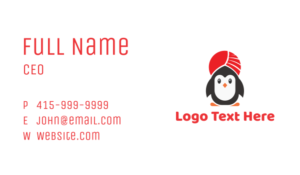 Turban Penguin Business Card Design