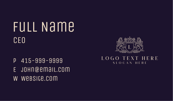 Luxury Lion Crest  Business Card Design Image Preview