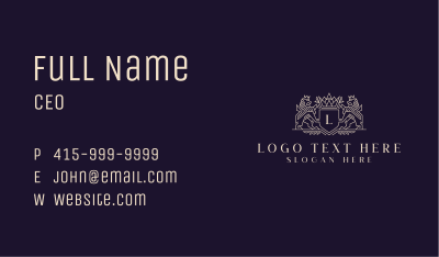 Luxury Lion Crest  Business Card Image Preview