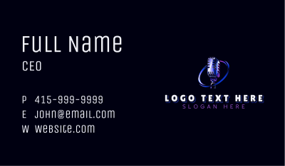 Microphone Entertainment Podcast Business Card Image Preview