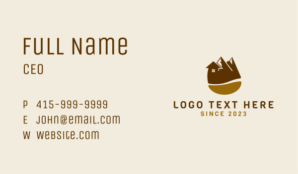 Coffee House Mountains  Business Card Design Image Preview