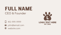 Brown Paw Letter Business Card Image Preview