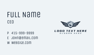 Wings Shield Gear Business Card Image Preview