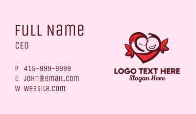 Heart Happy Couple Business Card Image Preview