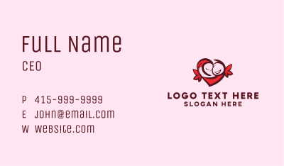 Heart Happy Couple Business Card Image Preview