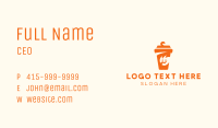 Orange Drinking Cup Mascot Business Card Image Preview