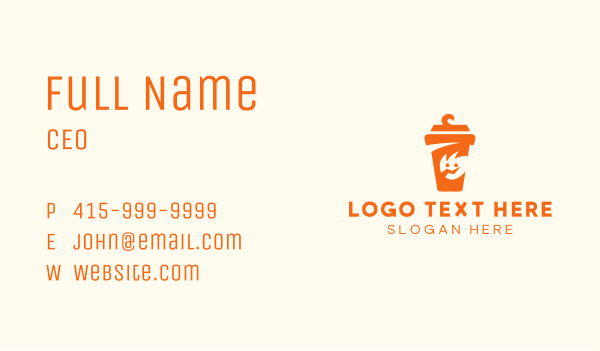 Orange Drinking Cup Mascot Business Card Design Image Preview