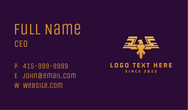 Golden Eagle Wings Business Card Design Image Preview