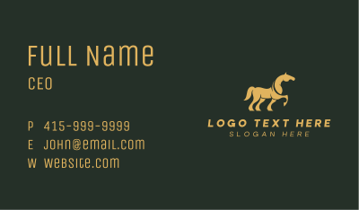 Golden Horse Stallion Business Card Image Preview