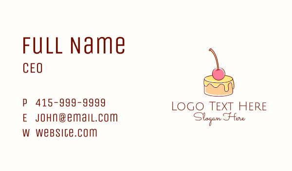 Minimalist Cherry Pudding  Business Card Design Image Preview