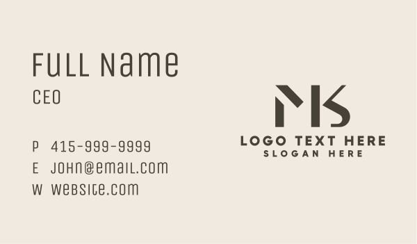 Brown Minimalist Letter M & K Business Card Design Image Preview