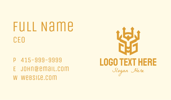 Golden Warrior Helmet Business Card Design Image Preview