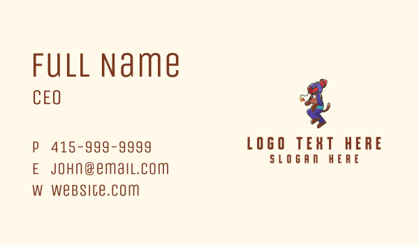 Fireworks Dog Mascot Business Card Design Image Preview