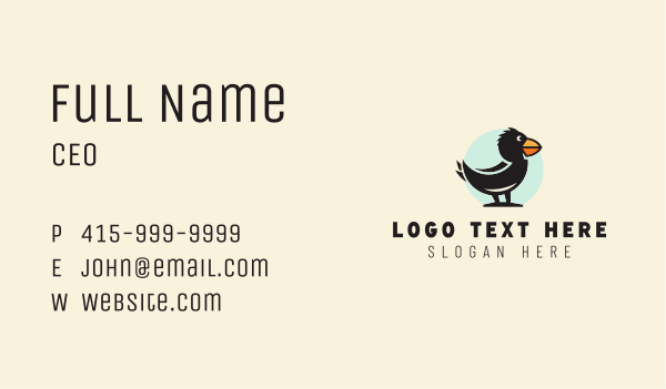 Cute Crow Character Business Card Design Image Preview