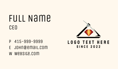 Pickaxe Diamond Mineral Business Card