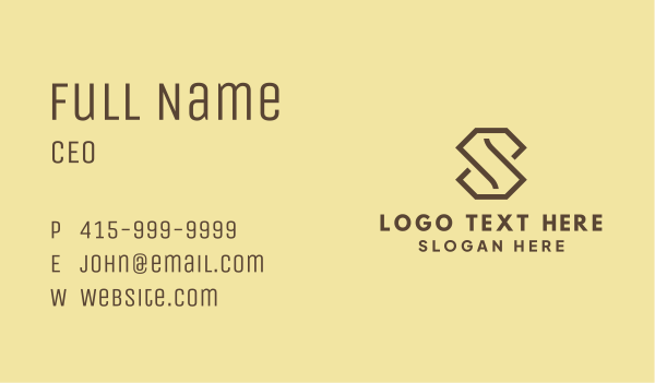 Brown Diamond Letter S Business Card Design Image Preview