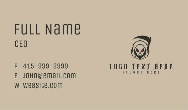 Angry Grim Reaper Business Card Design Image Preview