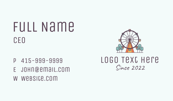 Ferris Wheel Theme Park Rides Business Card Design Image Preview