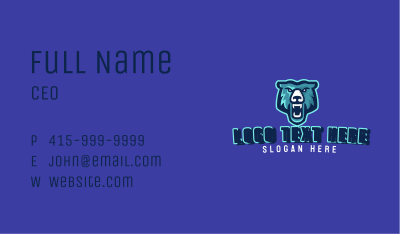 Bear Cartoon Mascot Business Card Image Preview