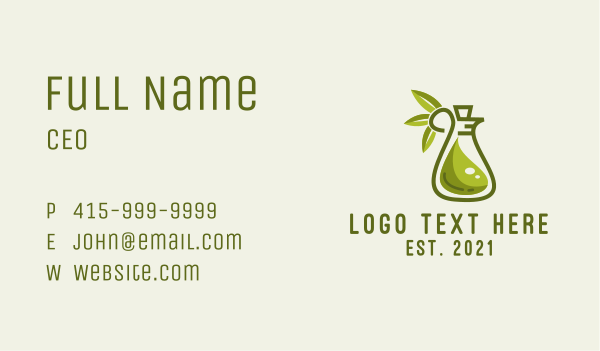 Olive Oil Bottle Business Card Design Image Preview