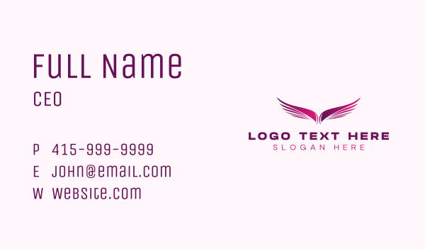 Wellness Wings Angel Business Card Design Image Preview