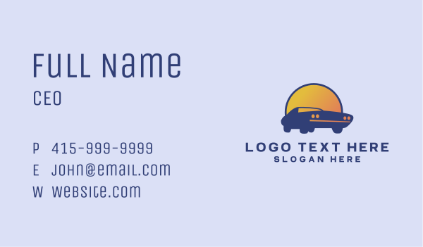 Sunset Auto Car Business Card Design Image Preview