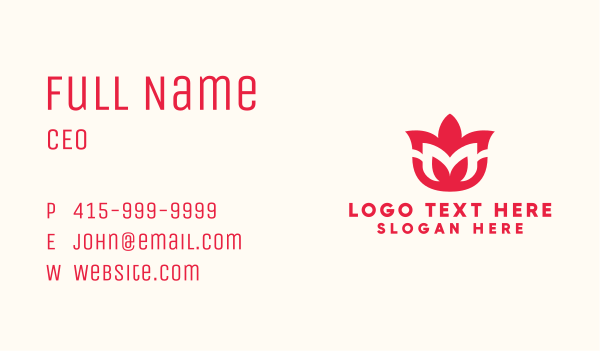 Red Flower Letter M Business Card Design Image Preview