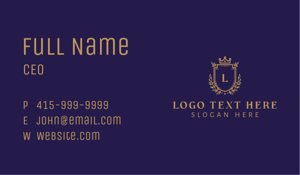 Luxe Shield Lettermark Business Card Design Image Preview