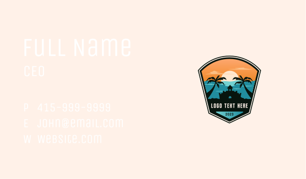 Tropical Beach Summer Business Card Design Image Preview