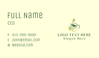 Coffee Tea Leaf Cup Business Card