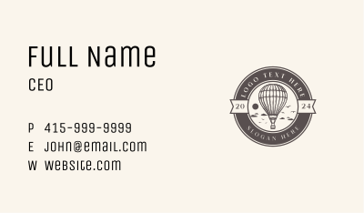 Rustic Hot Air Balloon Business Card Image Preview