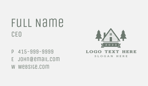 Forest Pine Tree Cabin Business Card Design Image Preview