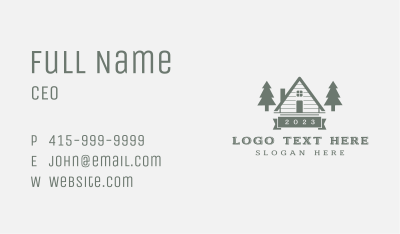 Forest Pine Tree Cabin Business Card Image Preview