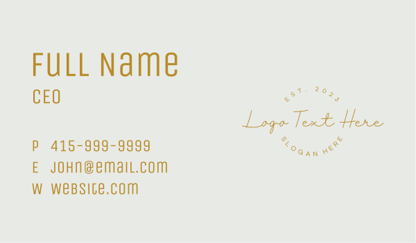 Stylish Feminine Wordmark Business Card Design Image Preview