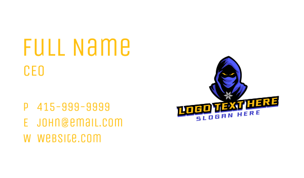Ninja Gaming Player Business Card Design Image Preview