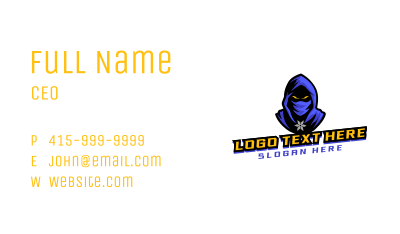 Ninja Gaming Player Business Card Image Preview