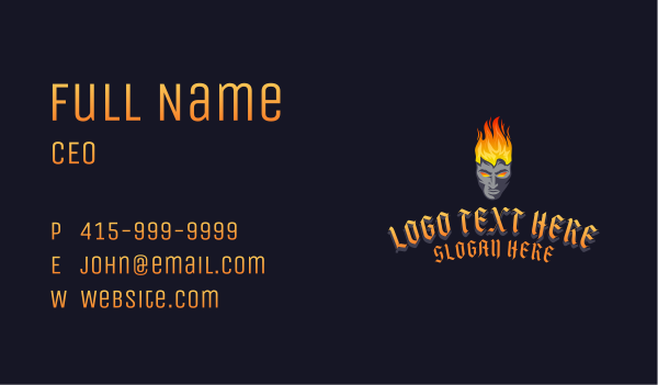Angry Fiery Man Business Card Design Image Preview