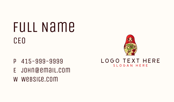 Matryoshka Doll Decoration Business Card Design Image Preview