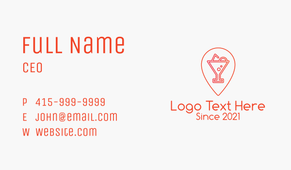 Red Pin Bar  Business Card Design Image Preview