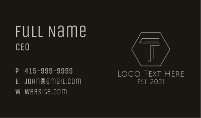 Event Styling Letter T  Business Card