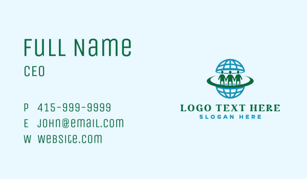 Human Globe Community Business Card Design Image Preview