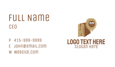 Shaggy Brown Lion Book Business Card Image Preview