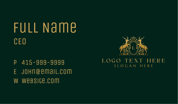 Deer Crest Royalty Business Card Design Image Preview