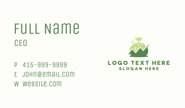 Money Bag Savings Business Card Design Image Preview